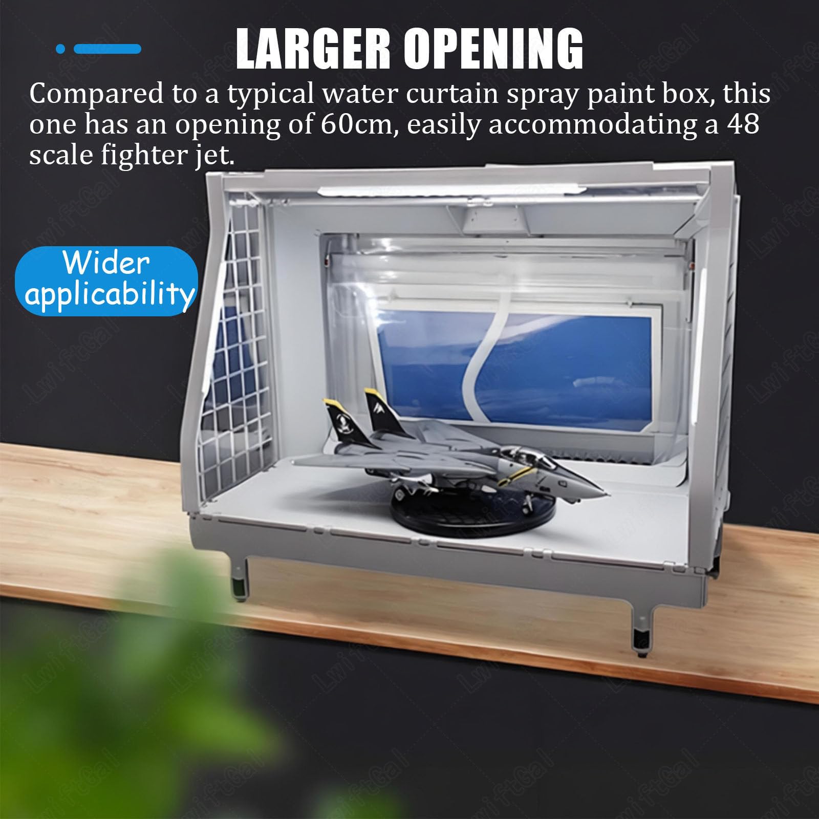 Cabina di Verniciatura A Spruzzo con Doppia Filtrazione, Piattaforma Girevole A 360°, Postazione di Lavoro Portatile E Pieghevole, Ideale per Opere d'Arte, Modellismo