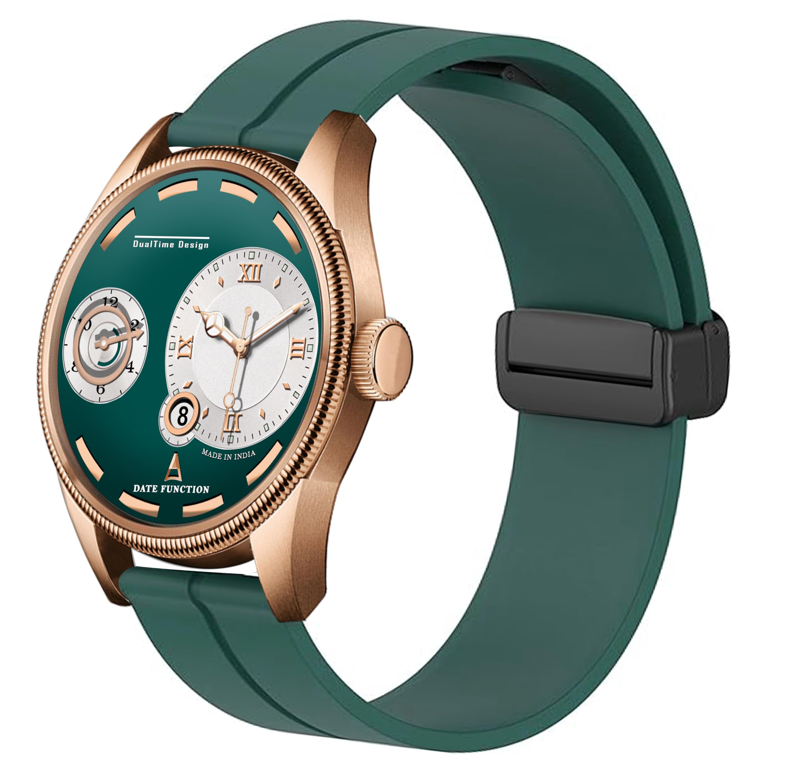 3D Glass Green Blak Chonograph Date Display Analoge Silicone Magnetic Strap Watch for Men (B0D94GDPY8) Amazon Price History, Amazon Price Tracker