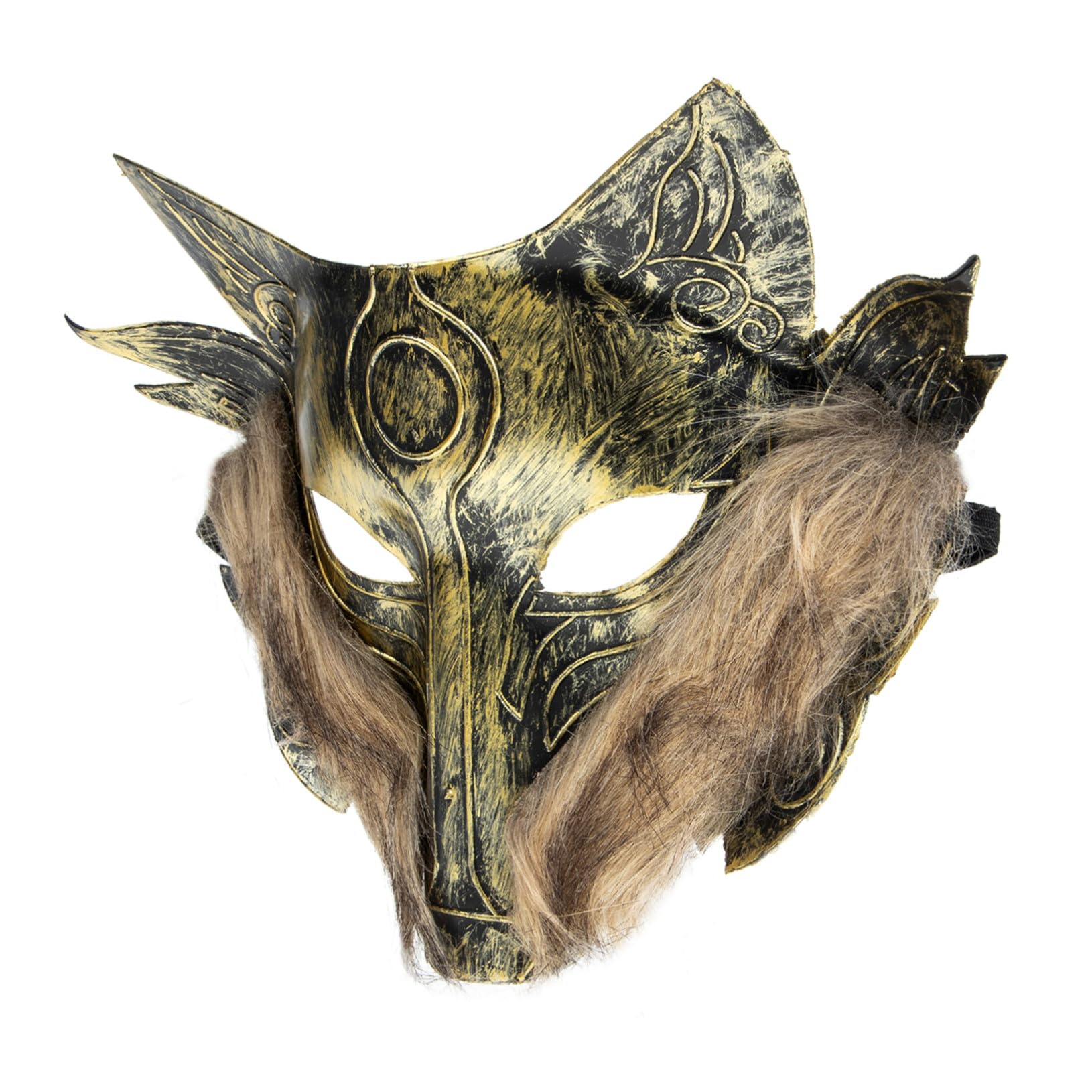 VICASKY 6 Pz Maschera Di Peloso Maschere Mascherate Da Costume Da Animale Di Halloween Maschere Cosplay Di Halloween Maschera Di Animali Maschera Per Esterno Plastica Golden