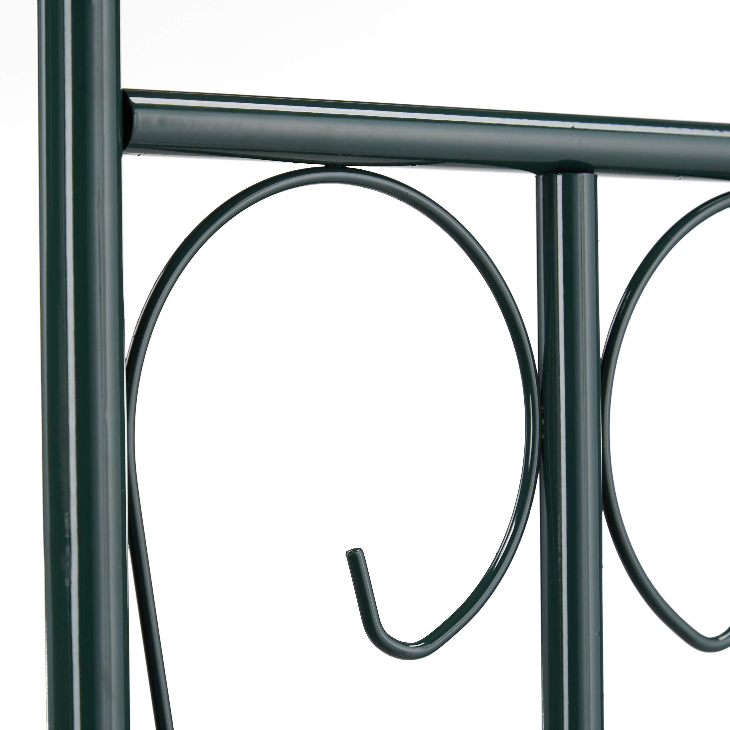 Relaxdays, vert foncé Arcade de rosiers en métal, Arche pour plantes grimpantes, pointes, H x L X P: 270 x 144 x 60 cm