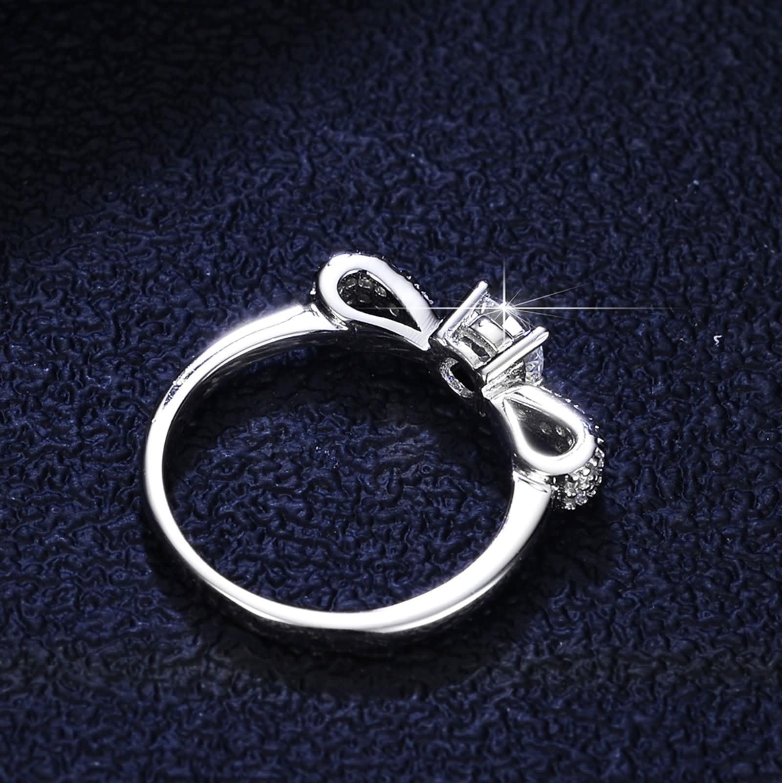 Anillo de oro para mujer, oro blanco, alianzas únicas con moissanite de 0,5 quilates, anillo de boda de oro auténtico para mujer