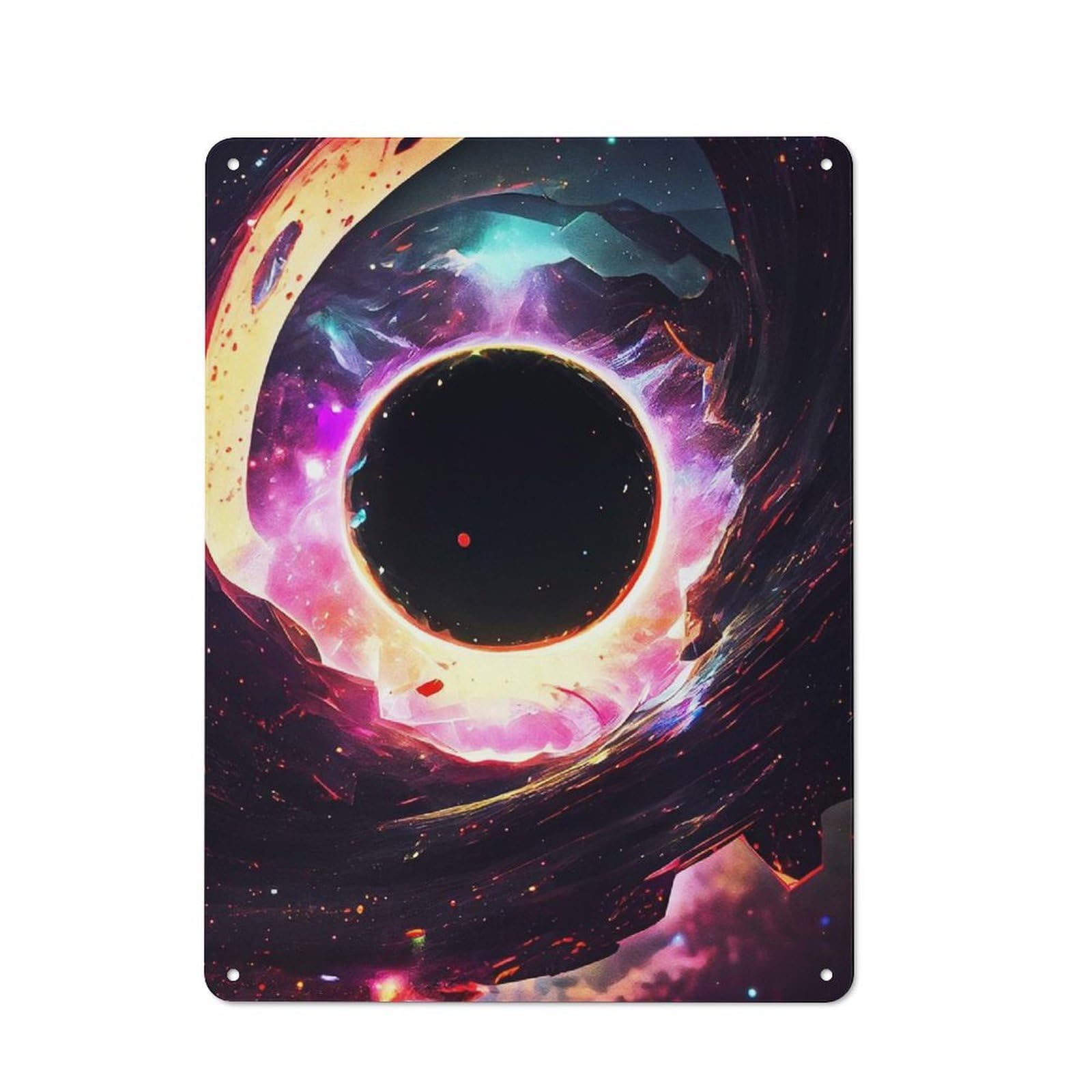 Black Hole Retro Metal Wall Decor 40x30cm, Metal Sign for Pub, Home Bar, Shed Or Man Cave, for Relaxed Wall Styling