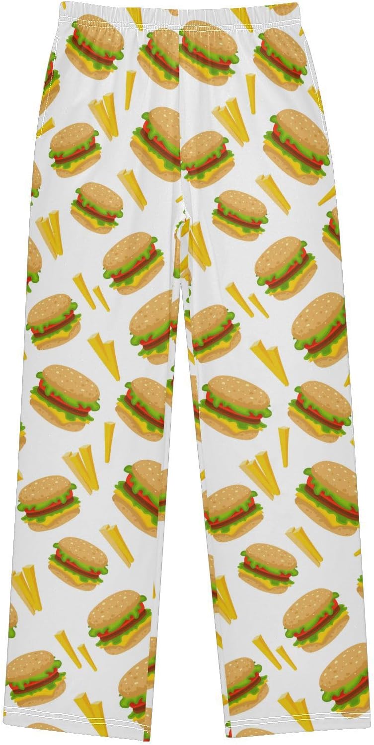 Eionryn Burgers and French Fries Pajama Pants Pajama Bottoms Soft Sleep Pjs Lounge Pants M