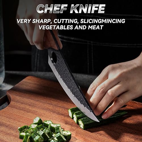 Miniatura 2 de Cuchillo de chef de 11 pulgadas, cuchillo de cocina para deshuesar, cortar y cortar. Cuchillo de carne forjado a mano, cuchillo Deba, cuchillo