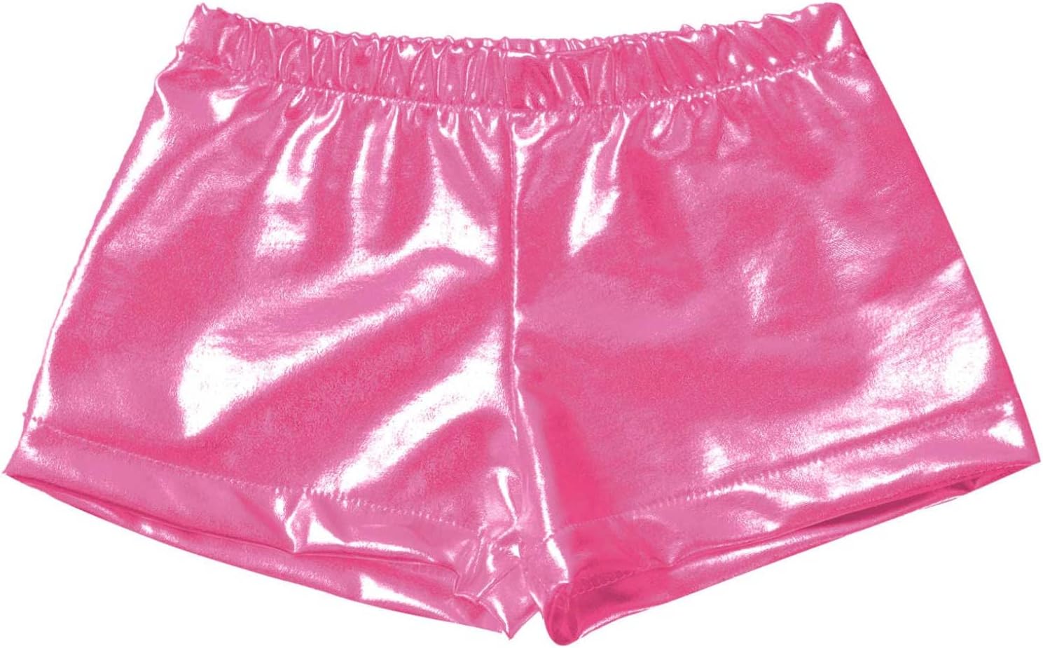 Hansber Kids Girls Stretchy Shiny Metallic Ballet Dance Booty Shorts Tumbling Gymnastics Athletic Yoga Boyshorts