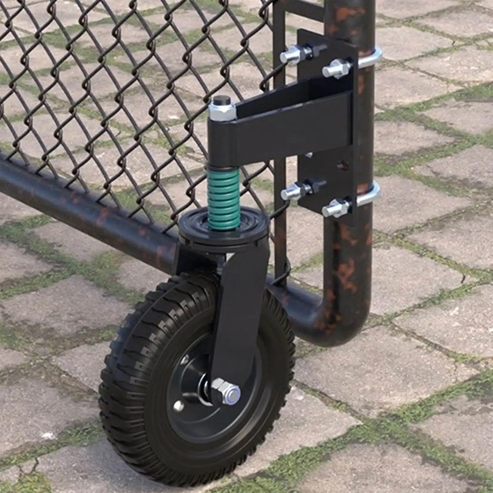 NEWFUN Ruedas Giratorias, Ruedas para Puertas Correderas, Capacidad de Carga de 600 libras, Ruedas para Puertas de Alta Resistencia para Vallas, Ruedas Giratorias de 360° para Puertas de Madera
