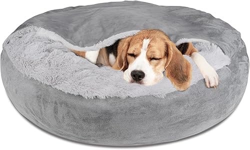 Miniatura 11 de Pet Soft Cama pequeña para perros y gatos con cubierta tipo cueva, camas redondas calmantes para perros, lavables, camas para cachorros y perros