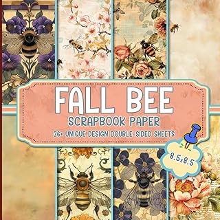 Fall Bee Scrapbook Paper: 36 Double-Sided Floral & Bee Themed Sheets, 85