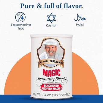 Chef Paul Blackened Redfish Magic Seasoning Blends | Cajun-Style Spices & Seasonings | Gluten-Free, No MSG, Bold Flavor | Perfect for Grilling, Cooking & BBQ | 24 oz/ 680g Canister (Pack of 1)