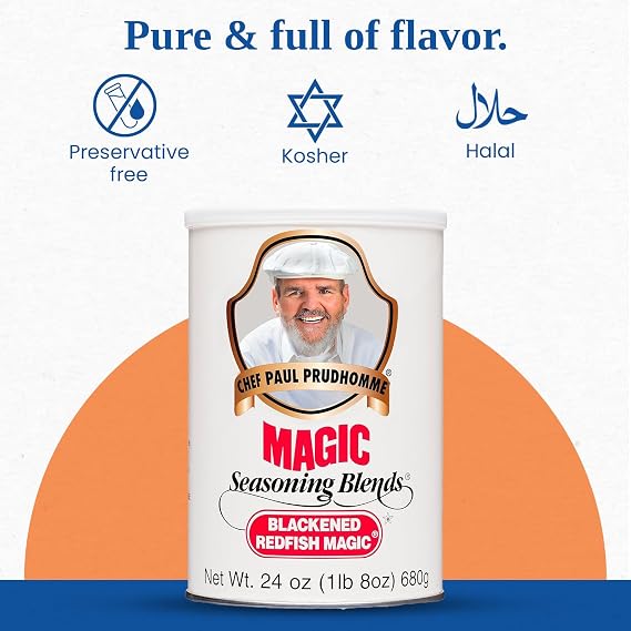 Chef Paul Blackened Redfish Magic Seasoning Blends | Cajun-Style Spices & Seasonings | Gluten-Free, No MSG, Bold Flavor | Perfect for Grilling, Cooking & BBQ | 24 oz/ 680g Canister (Pack of 1)