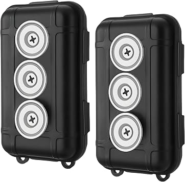 2 Pcs Magnetic Key Holders Under Car, Hide Key Magnetic Box for Storage Key Indoors, Outdoors, Waterproof Hider Key on The Bottom of Car