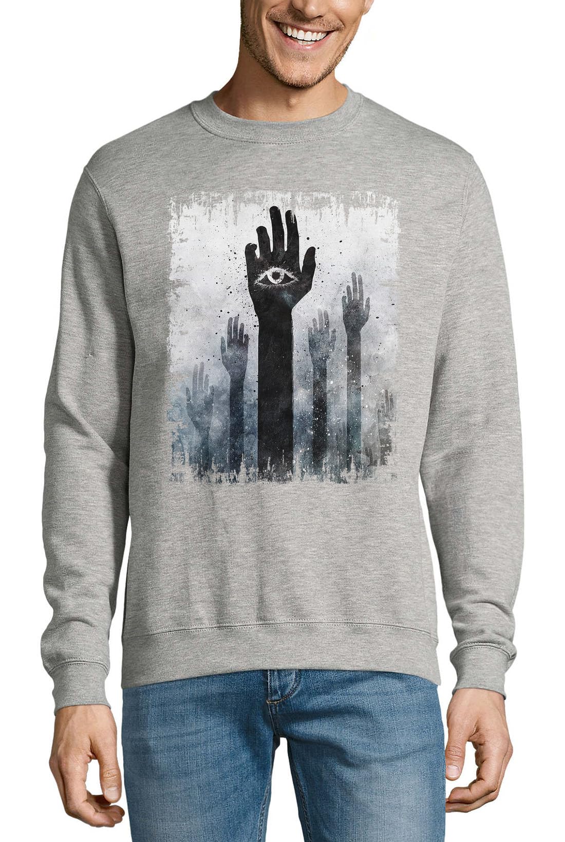 Pull en coton gris Illuminati pour affronter le froid avec un style unique - 3