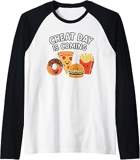 Cheat Day is Coming – Gym Funny Pizza, Donut, Fries, Burger Raglan Baseball Tee