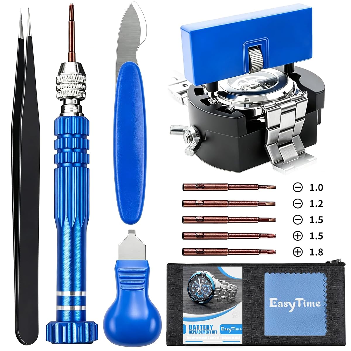 EasyTime Watch Repair Tool Kit, Professional Watch Battery Replacement Tool