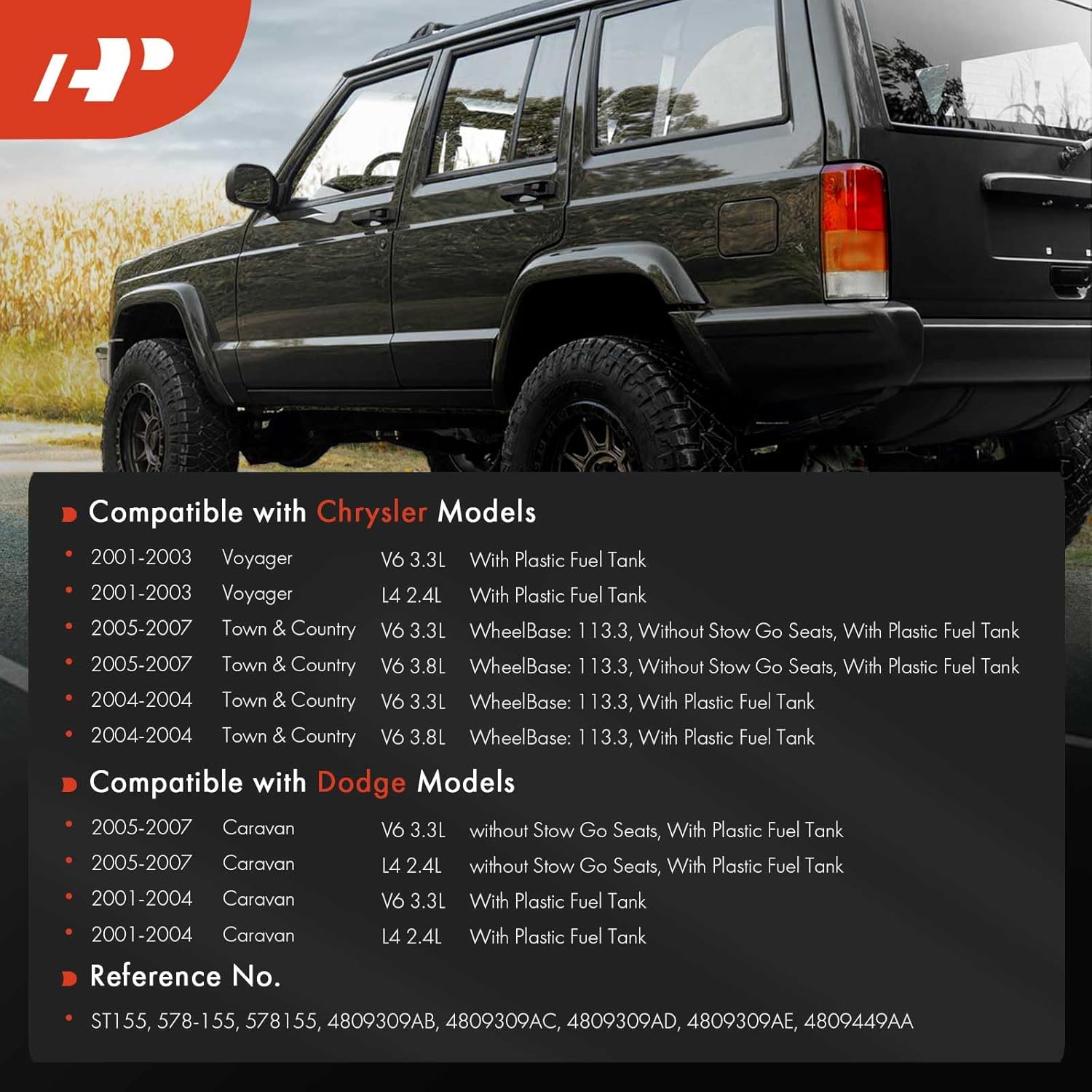 A-Premium 2-PC Set Fuel Tank Straps Compatible with Chrysler Town & Country 2004-2007, Voyager 2001-2003 & Dodge Caravan 2001-2007