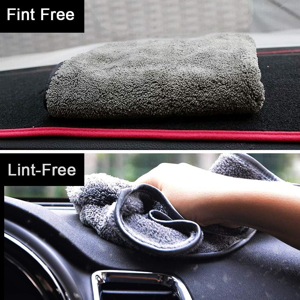 mixigoo Car Cleaning Towels Microfiber - Super Absorbent Microfiber Cleaning Cloth Lint Free, Big Size Premium Professional Soft Microfiber Towels for Car/Windows/Screen, Use Wet or Dry - Pack of 3