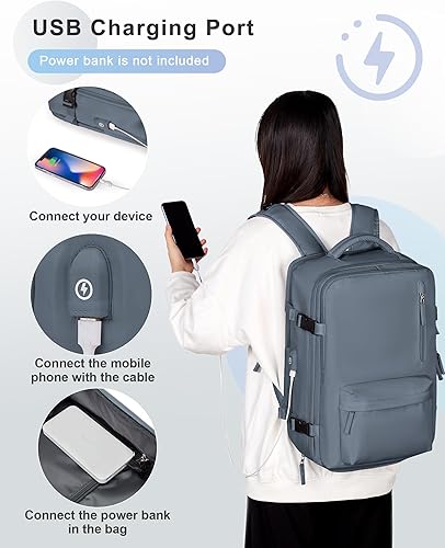 Miniatura 4 de VECAVE Mochila de viaje para laptop, mochila aprobada para vuelos,Mochila deportiva para universidad casual, V-Jewelblue, Mochila para laptop