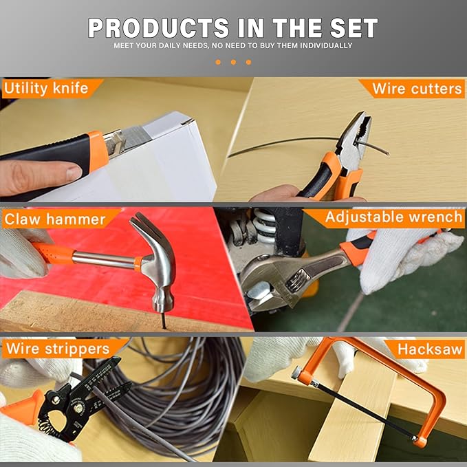 Kit de Herramientas Profesional 158 Piezas, Naranja y Negro, con Maletín miniatura 6