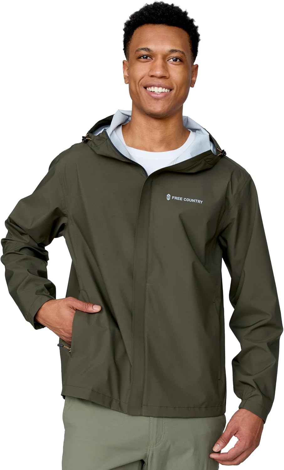 Free Country Men's Waterpoof Rain Jacket X2O Windproof and Adjustable Hooded Jackets Raincoat for Hiking Running | Spectator