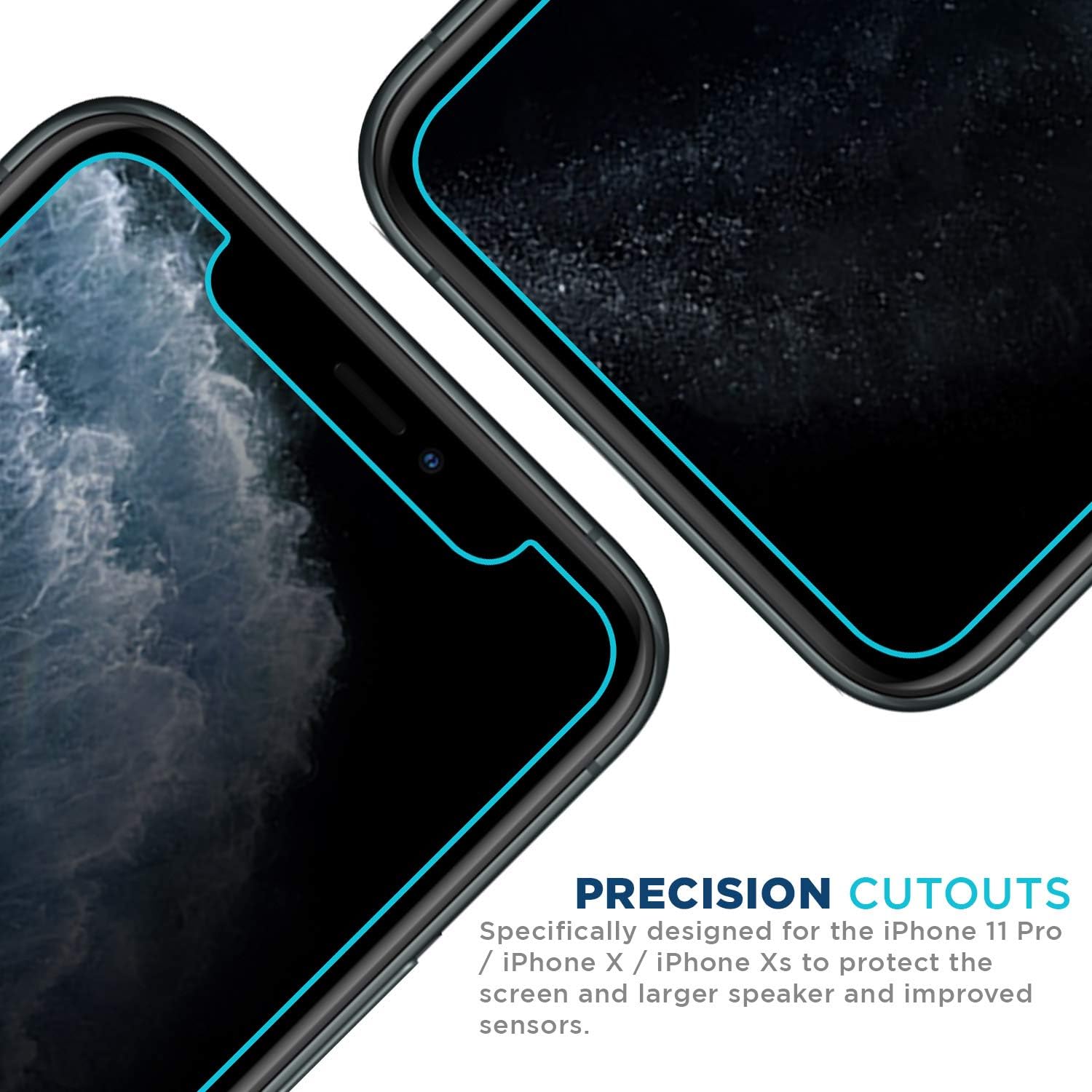 Tech Armor Privacy Ballistic Glass Screen Protector Designed for Apple iPhone 11 Pro, iPhone X and iPhone Xs 5.8 Inch 1 Pack 2019 Tempered Glass