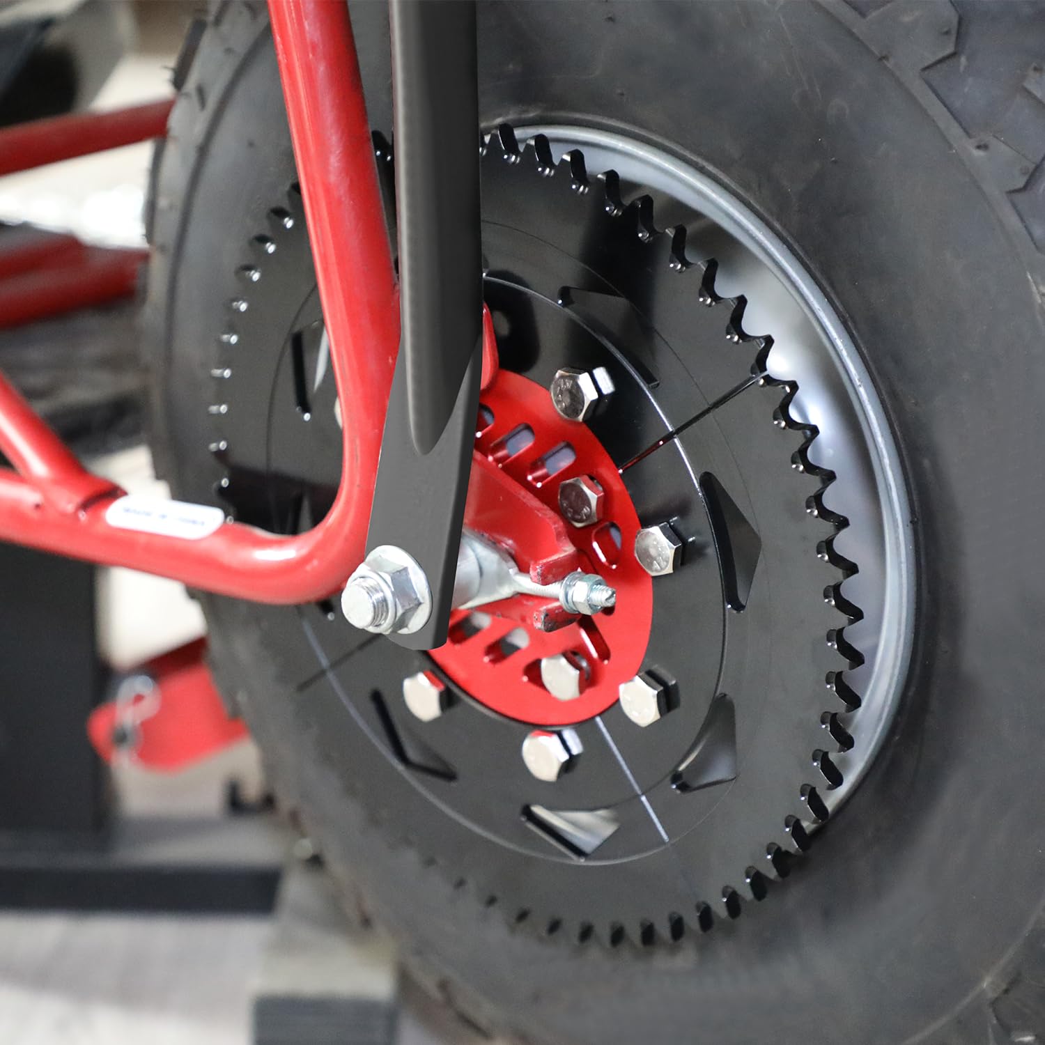 CHANGCHENG 420 Chain 60T Split Sprocket 7075 Aluminum Universal for Coleman CT200U BT200X 212cc 196cc 6.5hp 5.5hp Mini Bike & Go Karts Inner Black and Outer Red