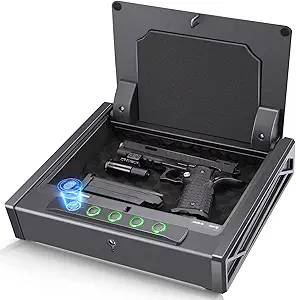 Soulyi Biometric Fingerprint Gun Safe for 3 Pistols