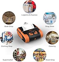 Vista 4 de Impresora POS portátil Rongta de 80 mm, impresora térmica móvil de recibos, conexión USB y Bluetooth, compatible con teléfono Android,