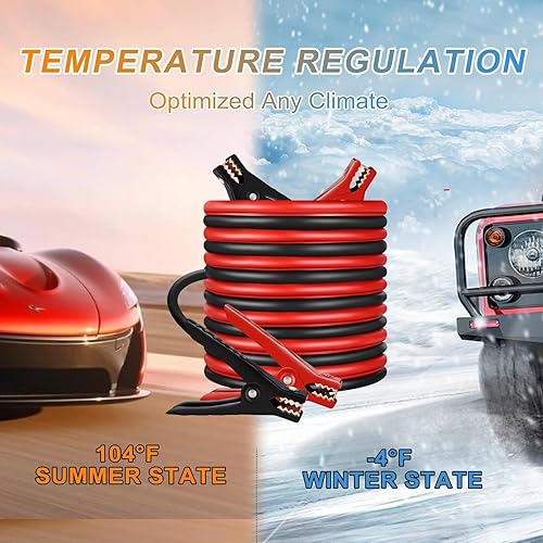 Vista 43 de Glantop®, cable con tenazas para arranque de repuesto universal para Spirit Anker, Powerall, Bolt, Powergo, Jumbl, Eavpower, Brightech (negro y rojo)