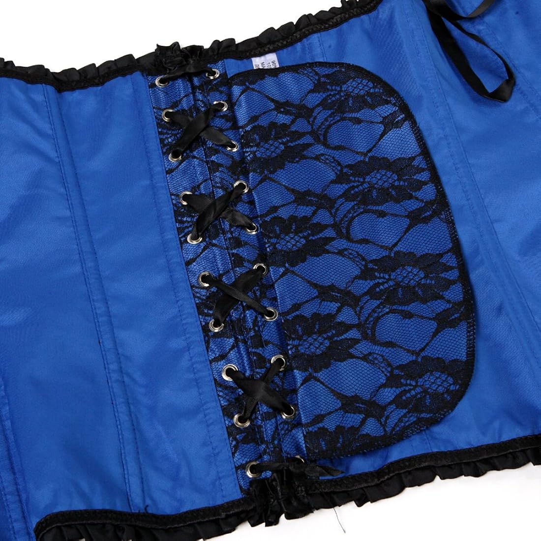 Buy Womens Floral Black Lace Trim Corset Overbust Waist Cincher