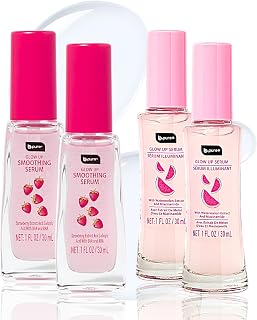 b.pure Glow Up Face Serum Variety Pack | Watermelon & Strawberry Formulas | Niacinamide, Salicylic Acid & AHA/BHA | 1 oz, 4-Pack