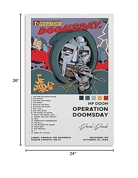 M.i.C MF DOOM POSTER ポスター L FACE MF DOOM's debut studio album 'Operation: Doomsday' dropped