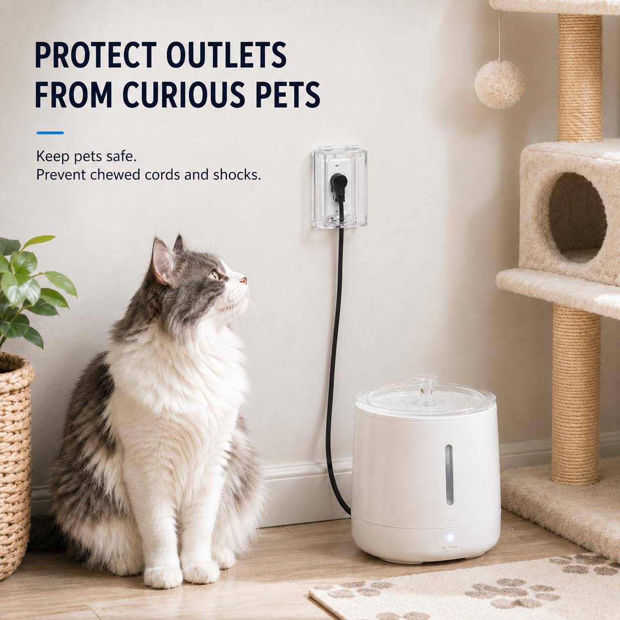 Infant Safety Outlet Lock Box, wall Outlet Lock Box, Lock Box for Electrical outlets with outlets, Easy to Install, Accommodates Most Plugs and adapters 4.95“ X 3.35” X 2.56” or Smaller