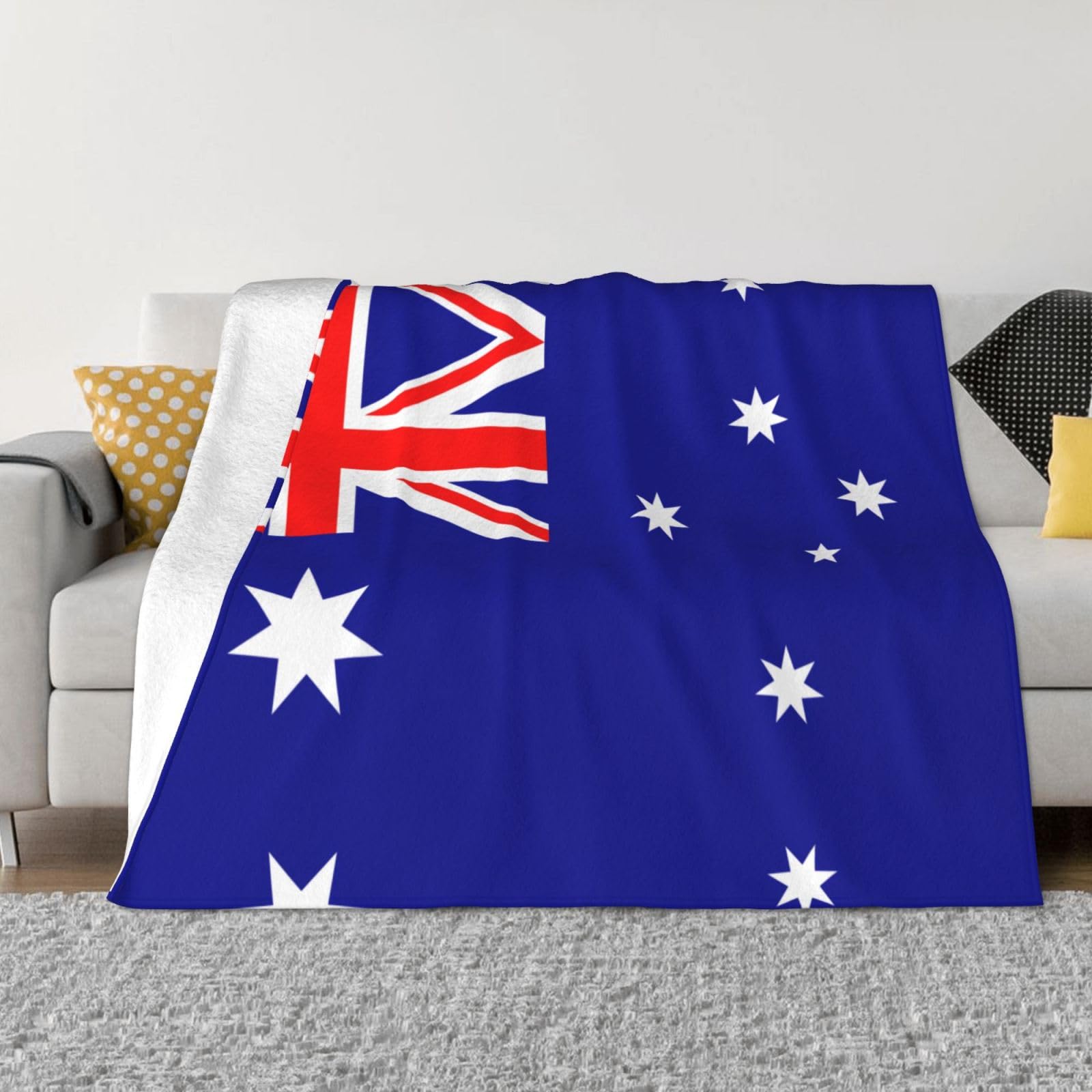 Couverture en flanelle drapeau australien grand plaid lit canapé voyage 152x203cm