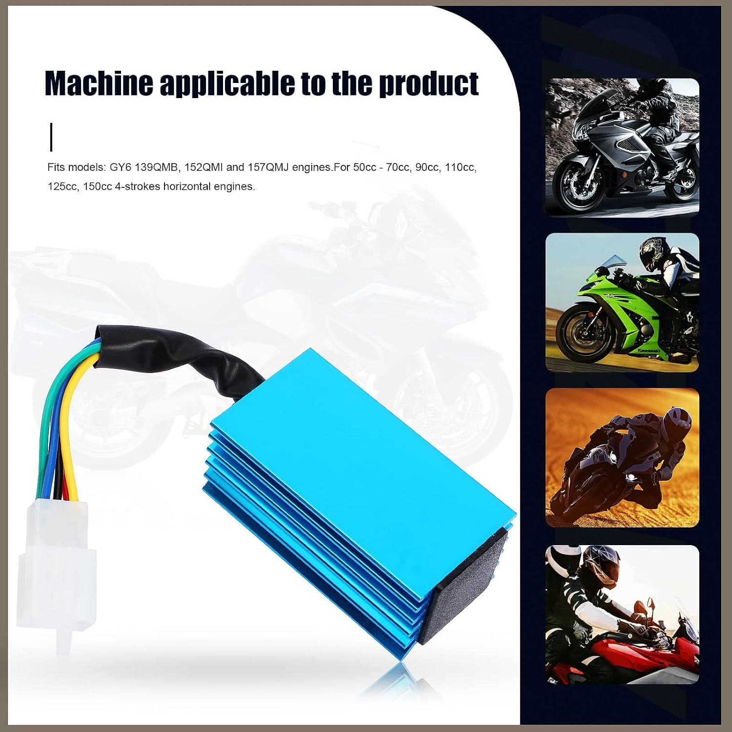 QAZAKY Racing 5 Pins AC CDI Box for GY6 50cc - 70cc 90cc 110cc 125cc 150cc Scooter 4-Stroke Engine ATV Go Kart Moped Quad Pit Dirt Mini Pocket Bike Chopper XR50 CRF50 139QMB 152QMI 157QMJ 5 Pin