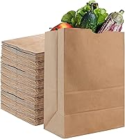 Vista 12 de Stock Your Home Bolsas de papel kraft marrón de 52 libras (50 unidades) – Bolsas de comestibles grandes a granel para compras