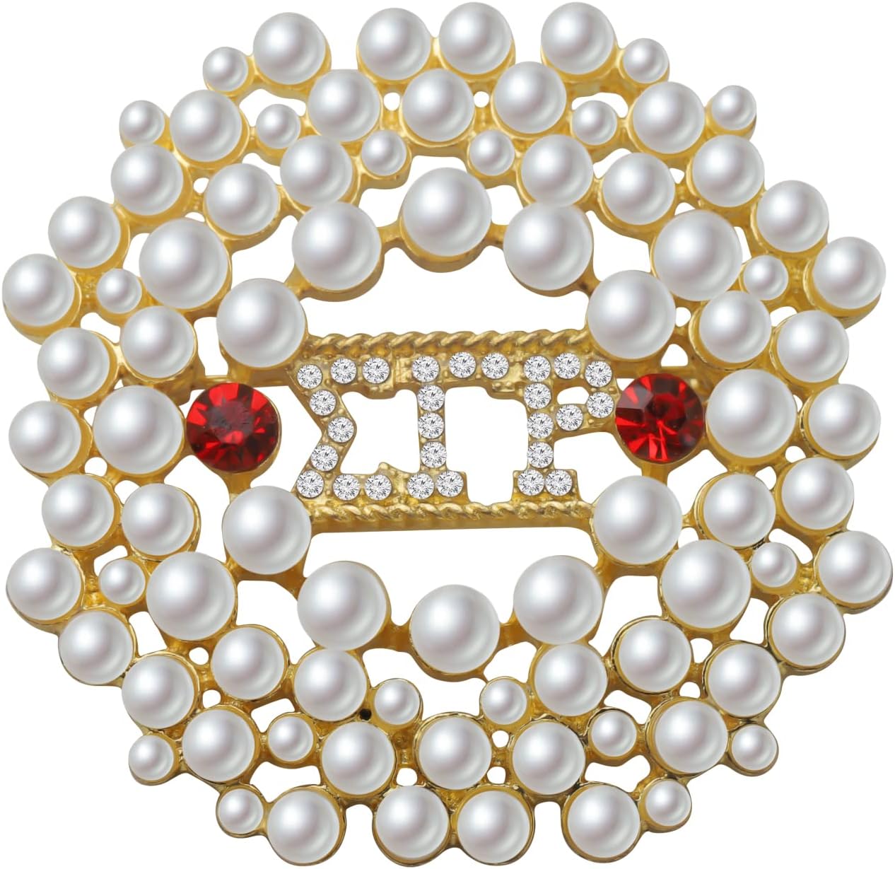 CENWA Greek Sorority Brooch Pin Pearl Sorority Gift Sorority Jewelry Gift (round S pin)