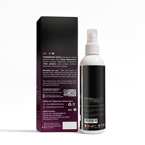 Miniatura 4 de MinaiBrow Kit de Tinte Instantáneo para el Cabello Marrón Medio Polvo Natural de Coloración Puntual con Agua de Rosas y Pincel Dúo en Ángulo,