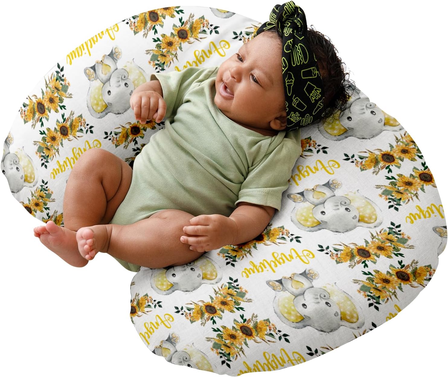GRSSDER Nursing Pillow Cover - Stretchy Minky Slipcover For Breastfeeding Pillows, Watercolor Forest Design
