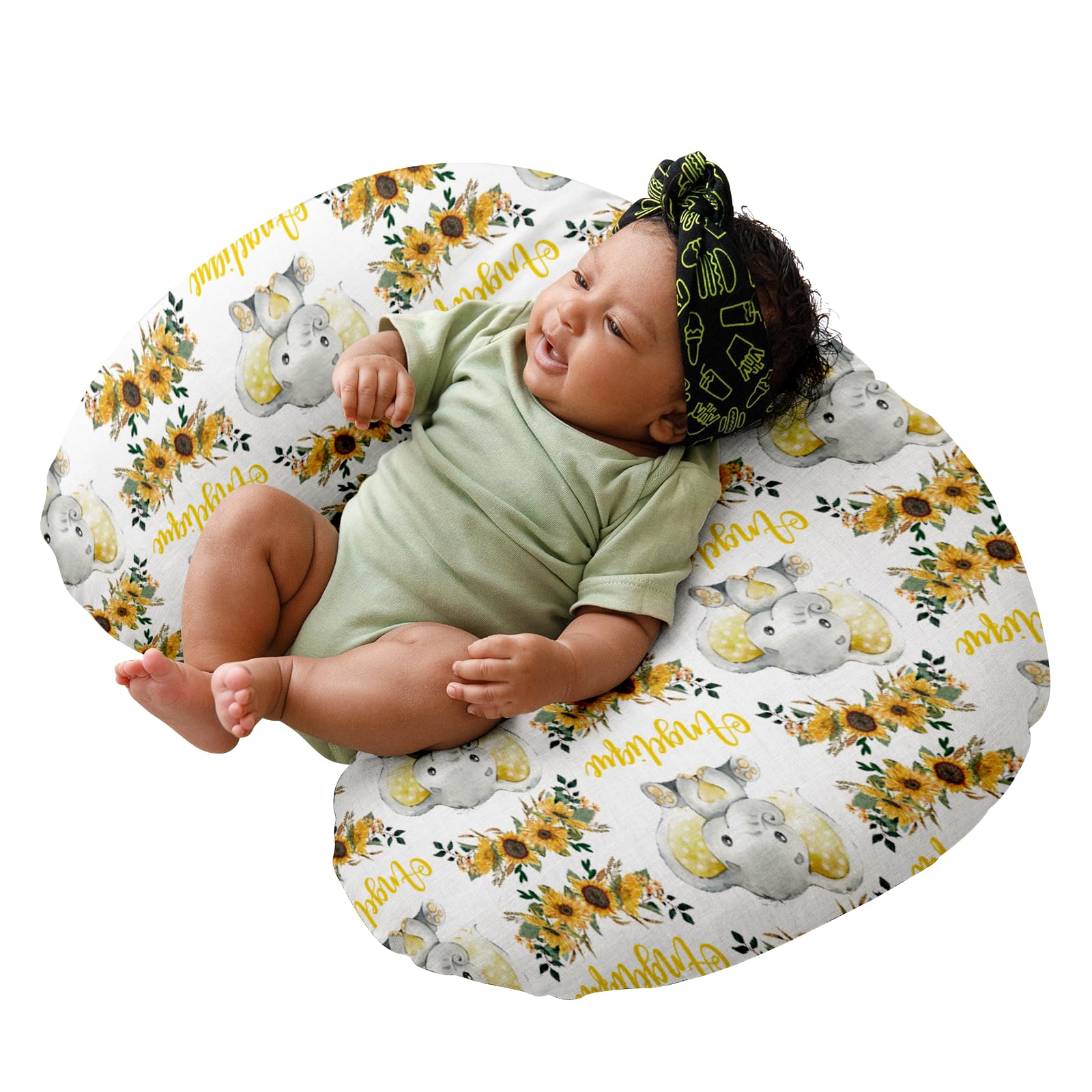 Dyoart Baby Nursing Pillow Cover,Personalized Name Soft Nursing Covers,Breastfeeding Pillow Slipcover for Bottle Feeding,Custom Gifts for Infant(23"