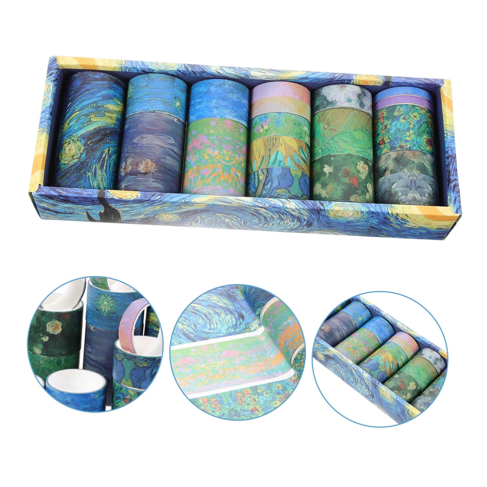 VILLCASE 4 Sätze Ölgemäldeband Doppelseitiges Klebeband Strapazierfähig Vinyl Scrapbbok Multifunktionales Klebeband Aufkleber Zum Beschriften Scrapbook-bänder Papier 18 Rollen * 4