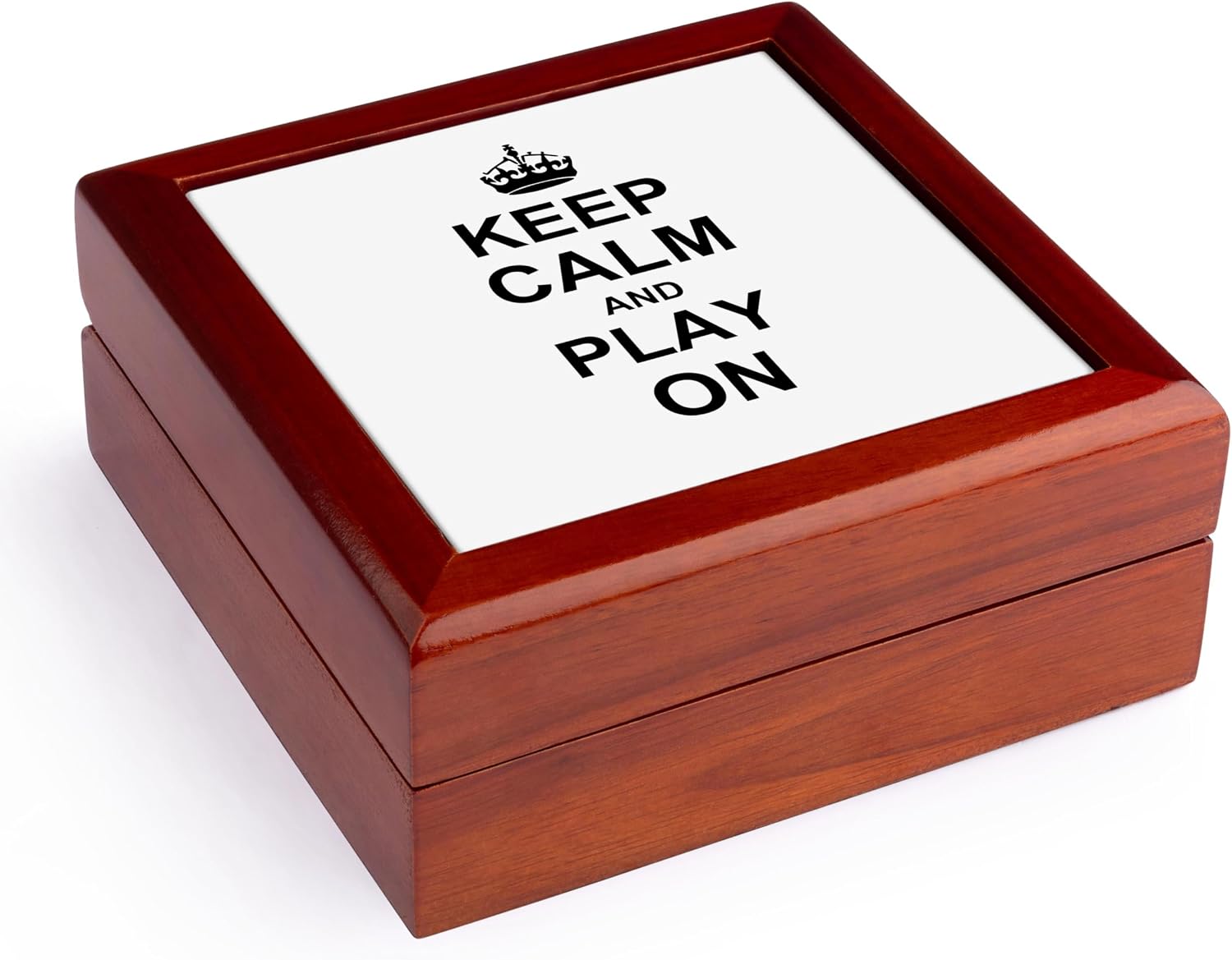 3dRose Keep Calm and Play on Gaming Jewelry Box 7 x 7 inch with 4 inch tile