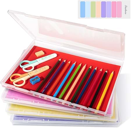 Amazon.com: Wesiti 4 Pcs Scrapbook Paper Organizer Box Clear