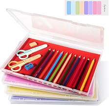 FAAYUCK 4 Pack Photo Storage Box, Scrapbook Paper Storage Fits 8.5" x 11.5" Letter, Stackable Plastic File Storage Box with Snap for Protecting Scrapbooks, Photos, Game Card, Office Supplies, Files
