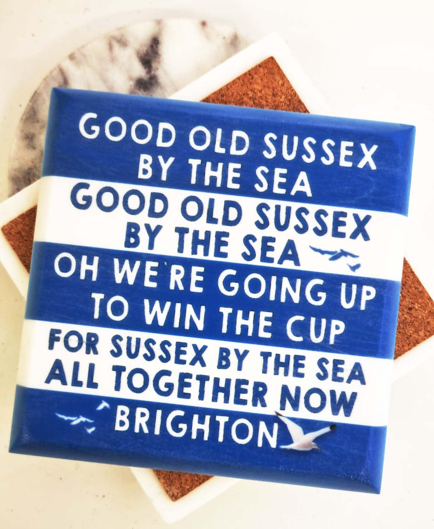 Brighton gift idea, Brighton football, Good Old Sussex by the sea, Brighton Marble coaster