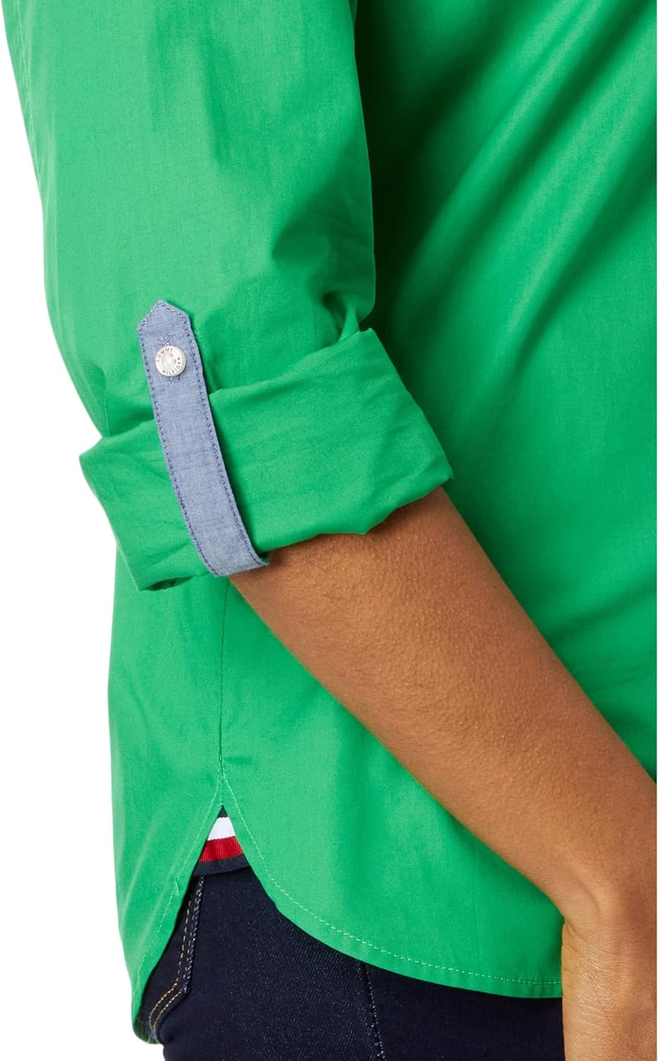 Tommy Hilfiger Womens Button Down Long Sleeve Collared Shirt with Chest Pocket - Image 3