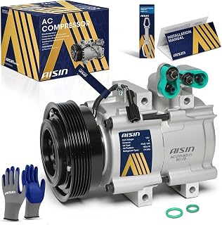 AISIN ACCHY-00171 Air Conditioner AC Compressor - Compatible with Hyundai Tucson 2006-2009 2.7L - with 6-Pulley Groove, with Clutch