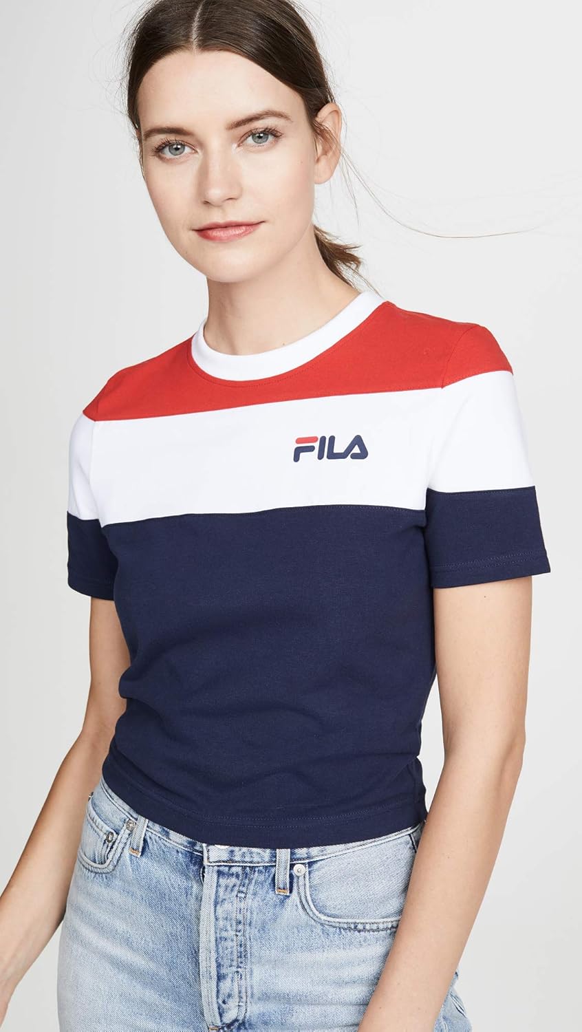 Fila Maya クロップTシャツ トリコロールディテール