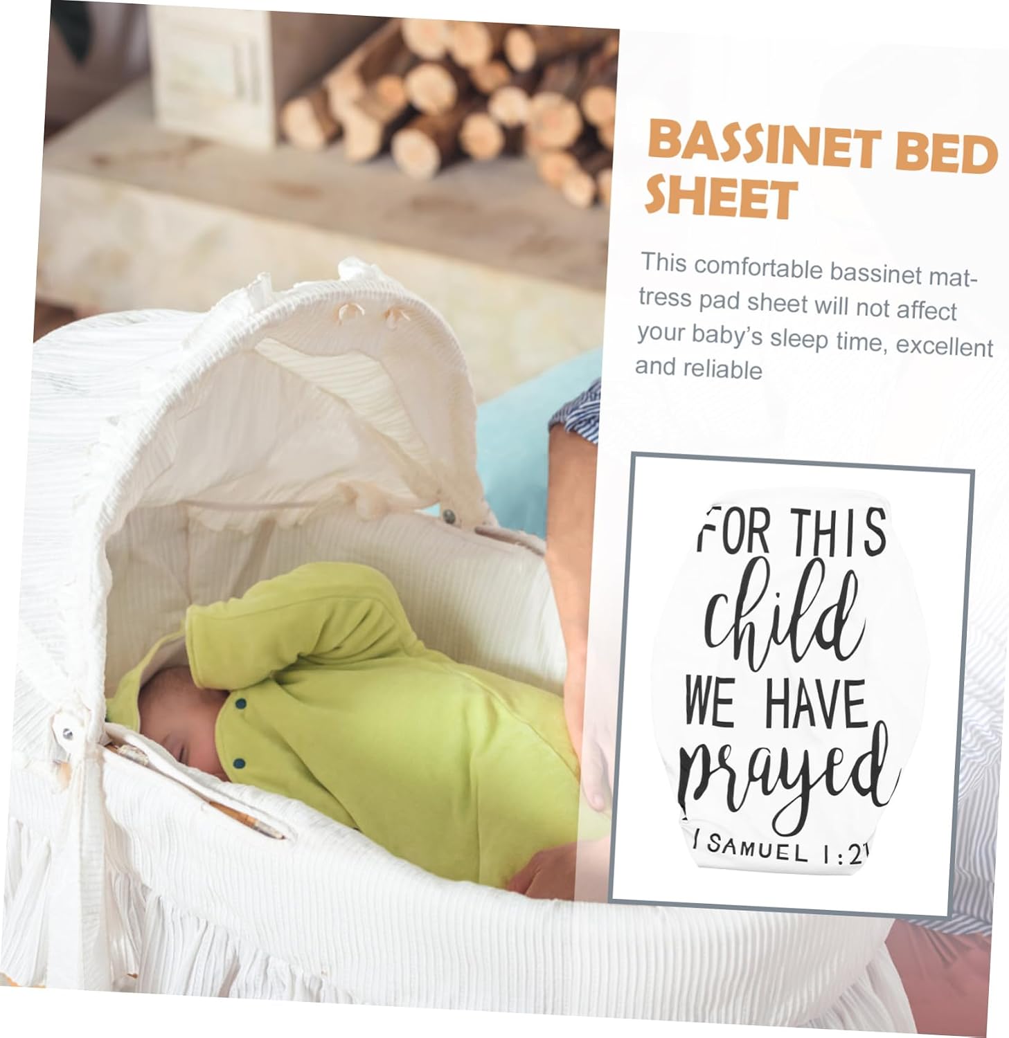 Knitted Fitted Bassinet Sheets Removable and Washable Cradle Mattress and Breathable Bed Sheets with Chic Pattern for and Comfort