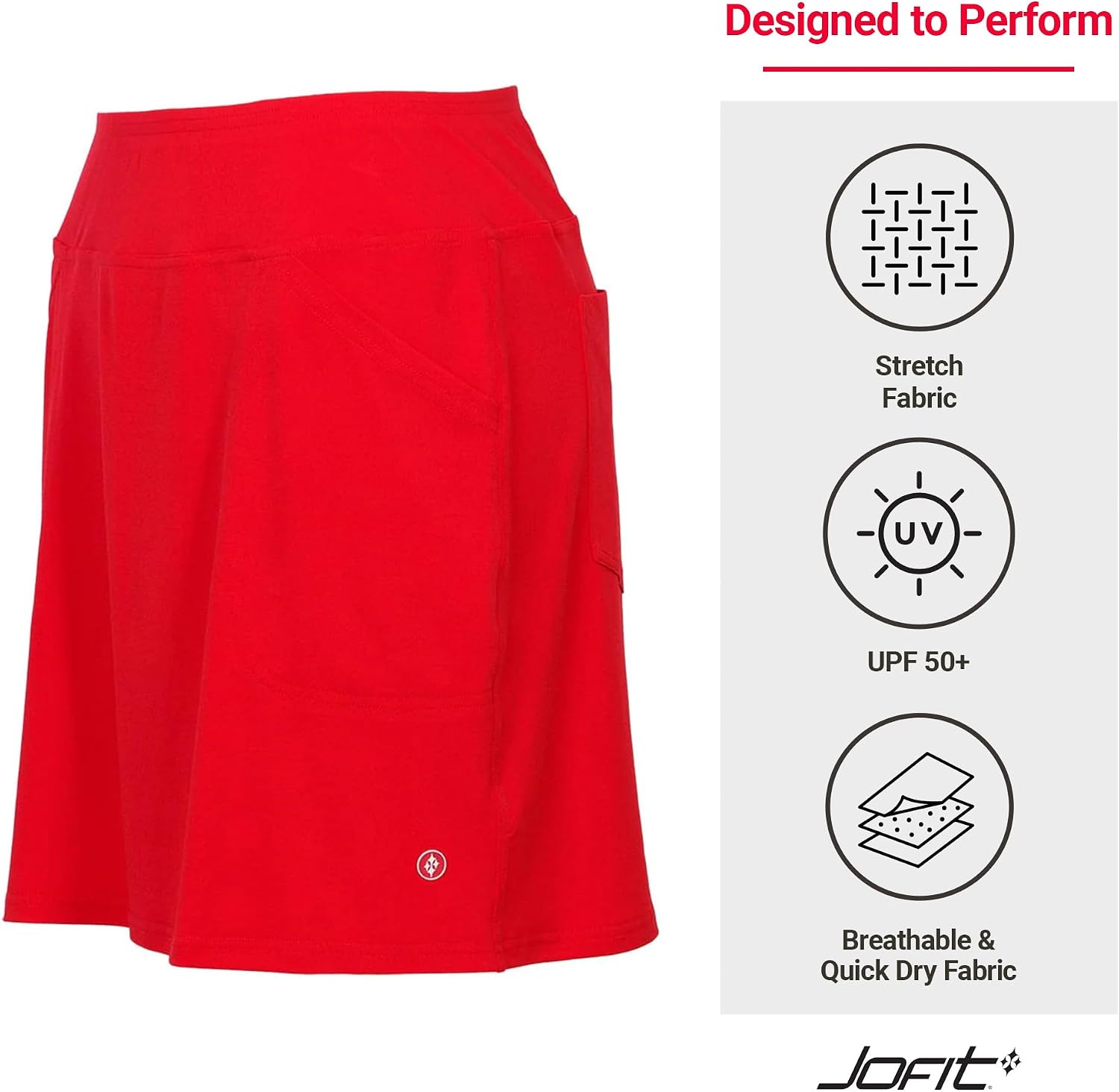 Jofit Apparel Women's Athletic Clothing 17" Mini Skort for Golf, Workout, and Casual Wear