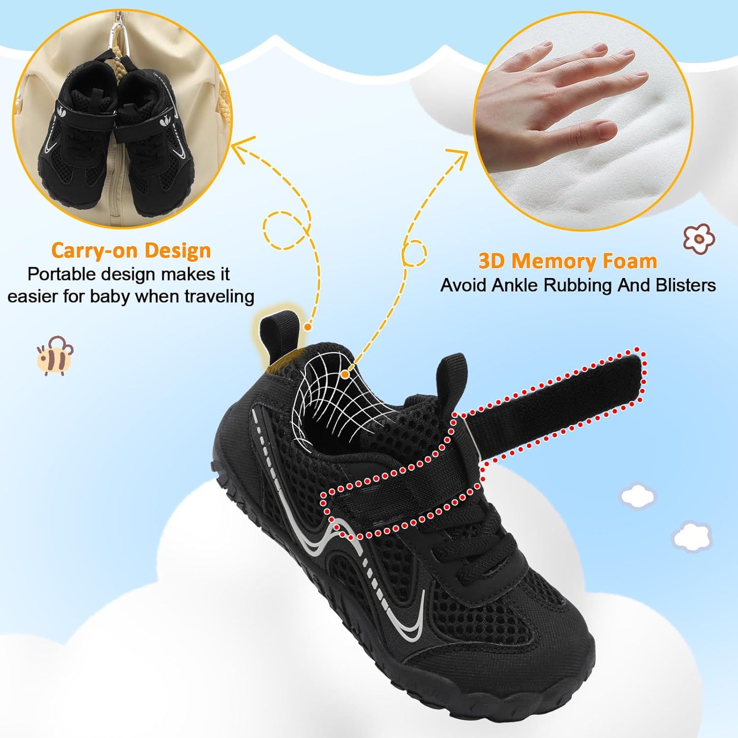 FEETCITY Wide Kids Barefoot Shoes Boys Girls Anti-Slip Kids Sport Sneakers Hiking Shoes Breathable Tennis Sneakers for Little Big Kid - Image 7